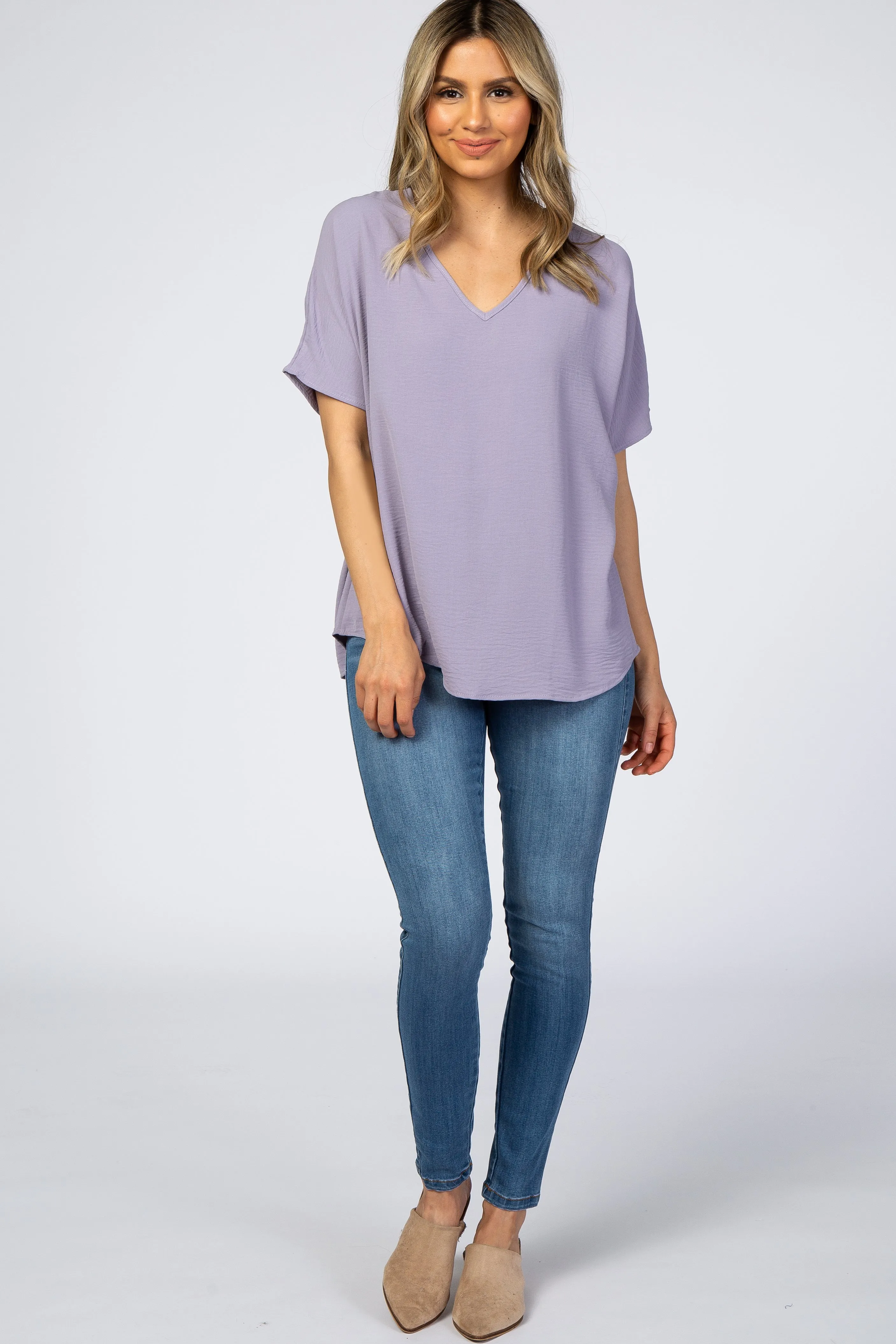 Lavender Short Sleeve Blouse sold by Pinkblush product image thumbnail 4