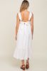 White Ruffle Accent Back Tie Maternity Midi Dress sold by Pinkblush