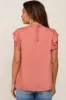 Mauve Mock Neck Flutter Maternity Blouse sold by Pinkblush