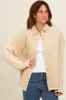 Beige Denim Cable Knit Contrast Jacket sold by Pinkblush