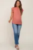 Mauve Mock Neck Flutter Maternity Blouse sold by Pinkblush