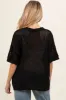 Black Crochet Knit Short Dolman Sleeve Maternity Top sold by Pinkblush