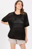 Black Crochet Knit Short Dolman Sleeve Maternity Top sold by Pinkblush