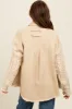 Beige Denim Cable Knit Contrast Jacket sold by Pinkblush