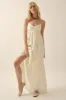 Cream Monochrome Stripe Maxi Dress sold by Pinkblush