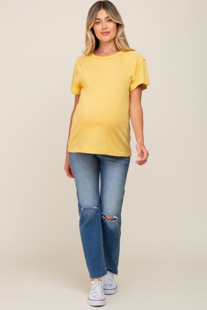 Yellow Raw Hem Maternity Tee sold by Pinkblush product image thumbnail 4
