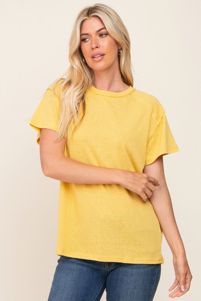 Yellow Raw Hem Maternity Tee sold by Pinkblush product image thumbnail 5