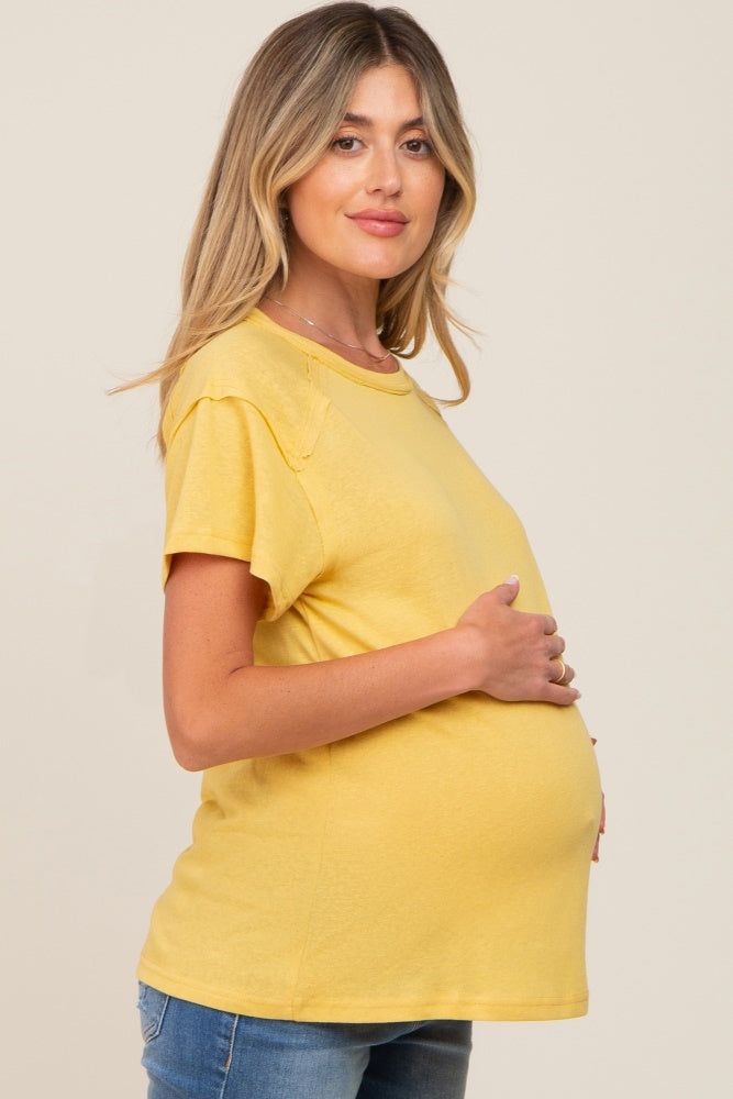 Yellow Raw Hem Maternity Tee sold by Pinkblush product image thumbnail 2