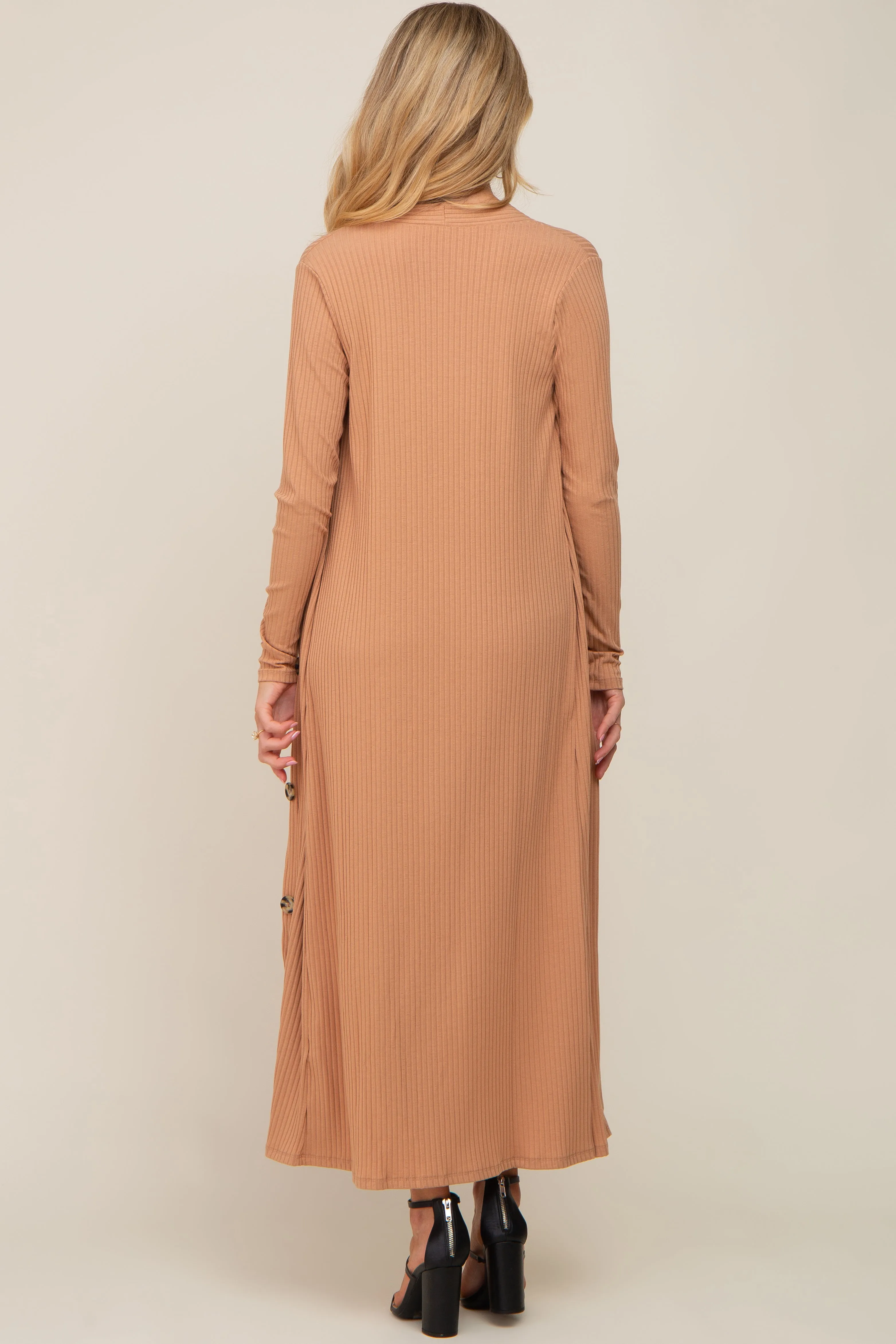 Camel Ribbed Maternity Dress Set sold by Pinkblush product image thumbnail 3