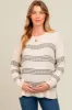 Forest Green Striped Waffle Knit Maternity Sweater sold by Pinkblush