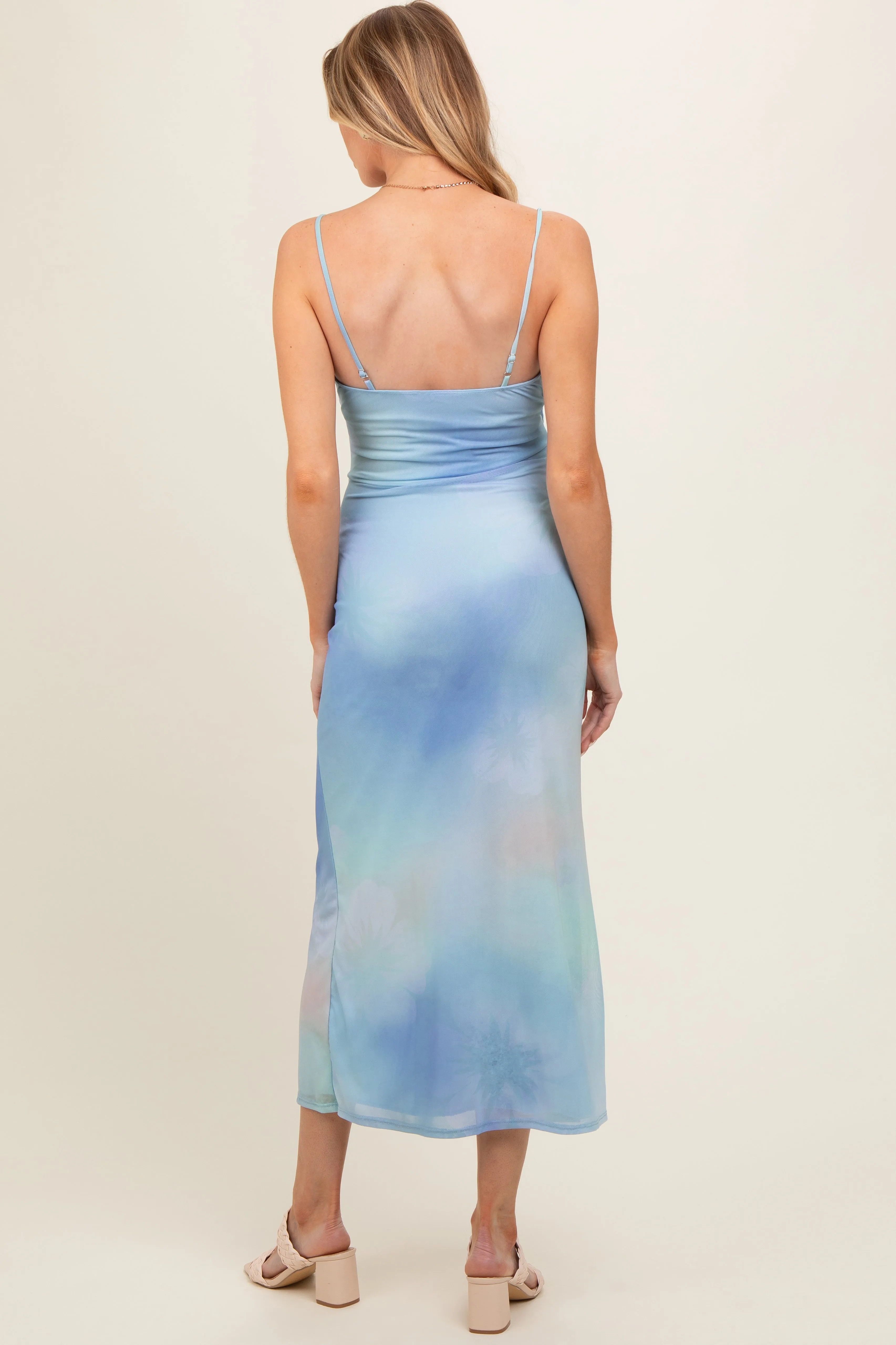 Light Blue Tie Dye Maternity Maxi Dress sold by Pinkblush product image thumbnail 2