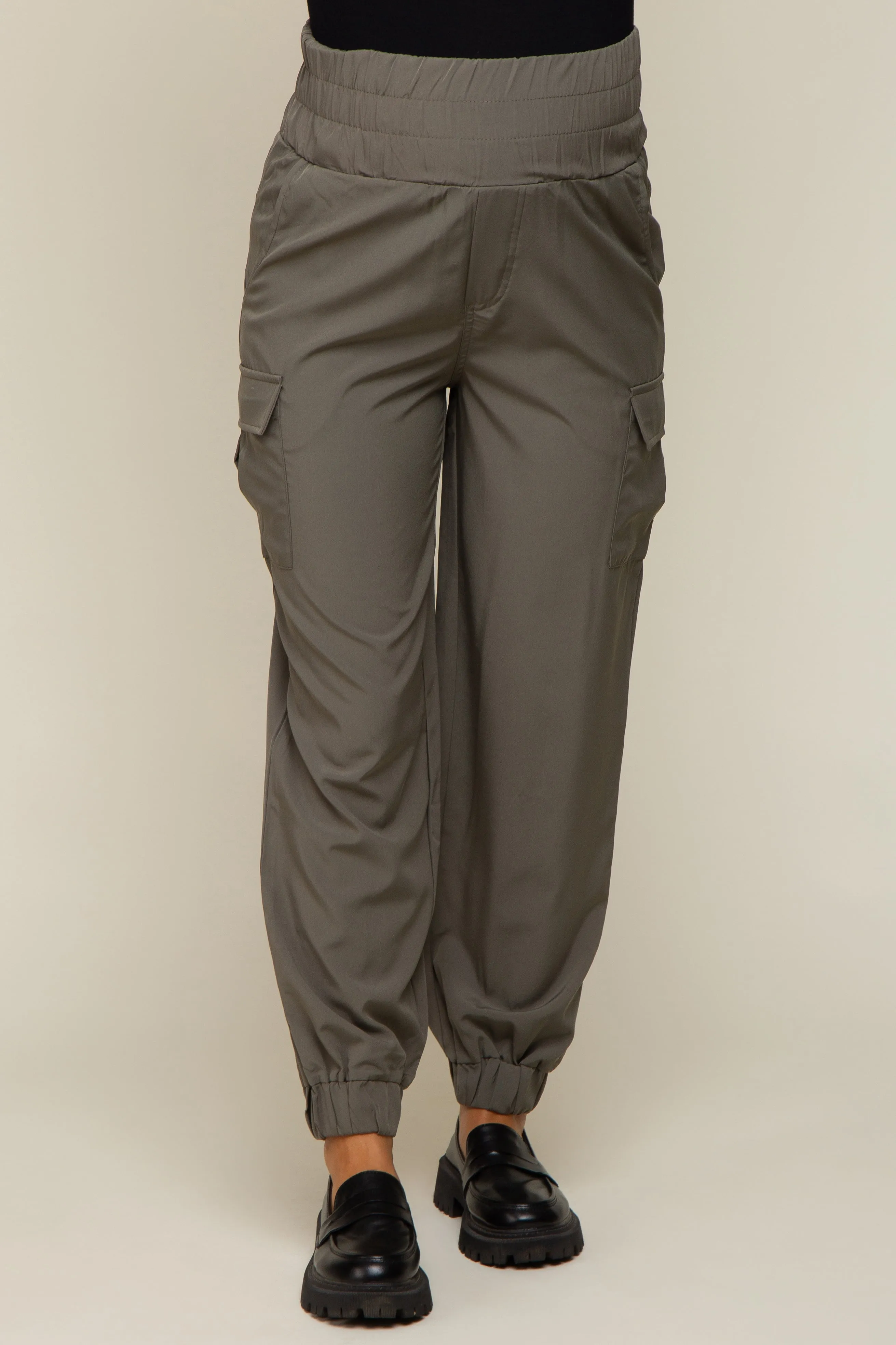 Olive Cargo Pocket Maternity Joggers sold by Pinkblush product image thumbnail 3