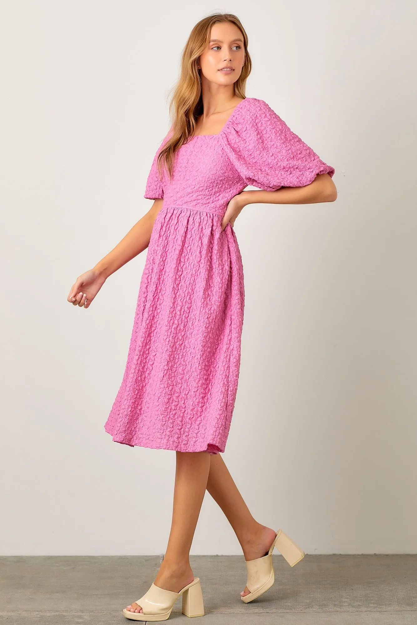 Pink Floral Jacquard Midi Dress sold by Pinkblush product image thumbnail 2