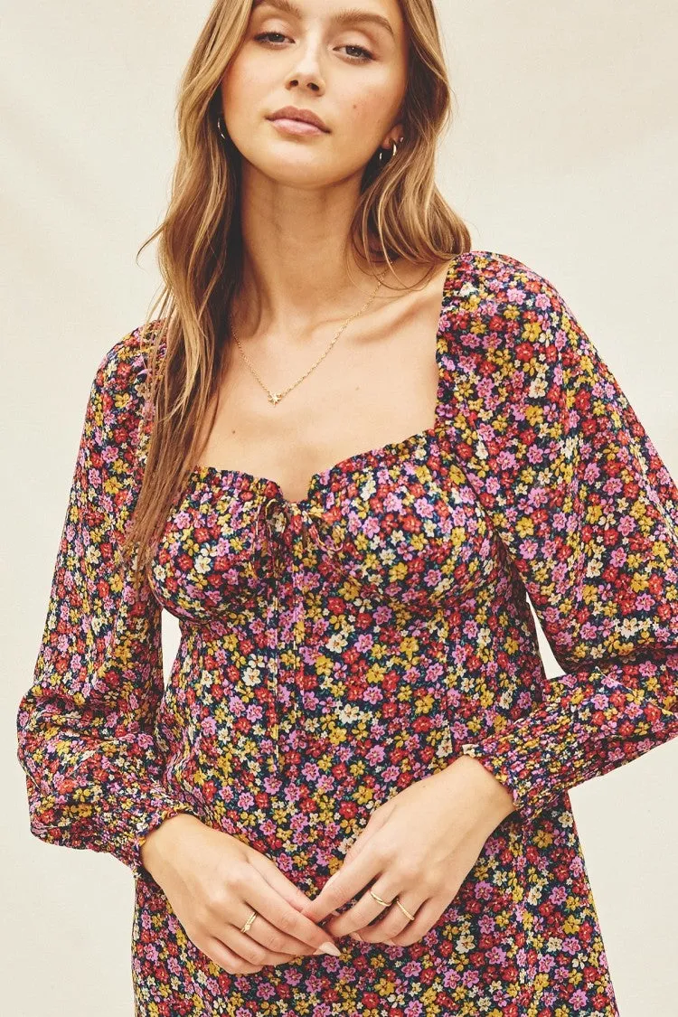 Indigo Ditsy Sweetheart Mini Dress sold by Pinkblush product image thumbnail 5