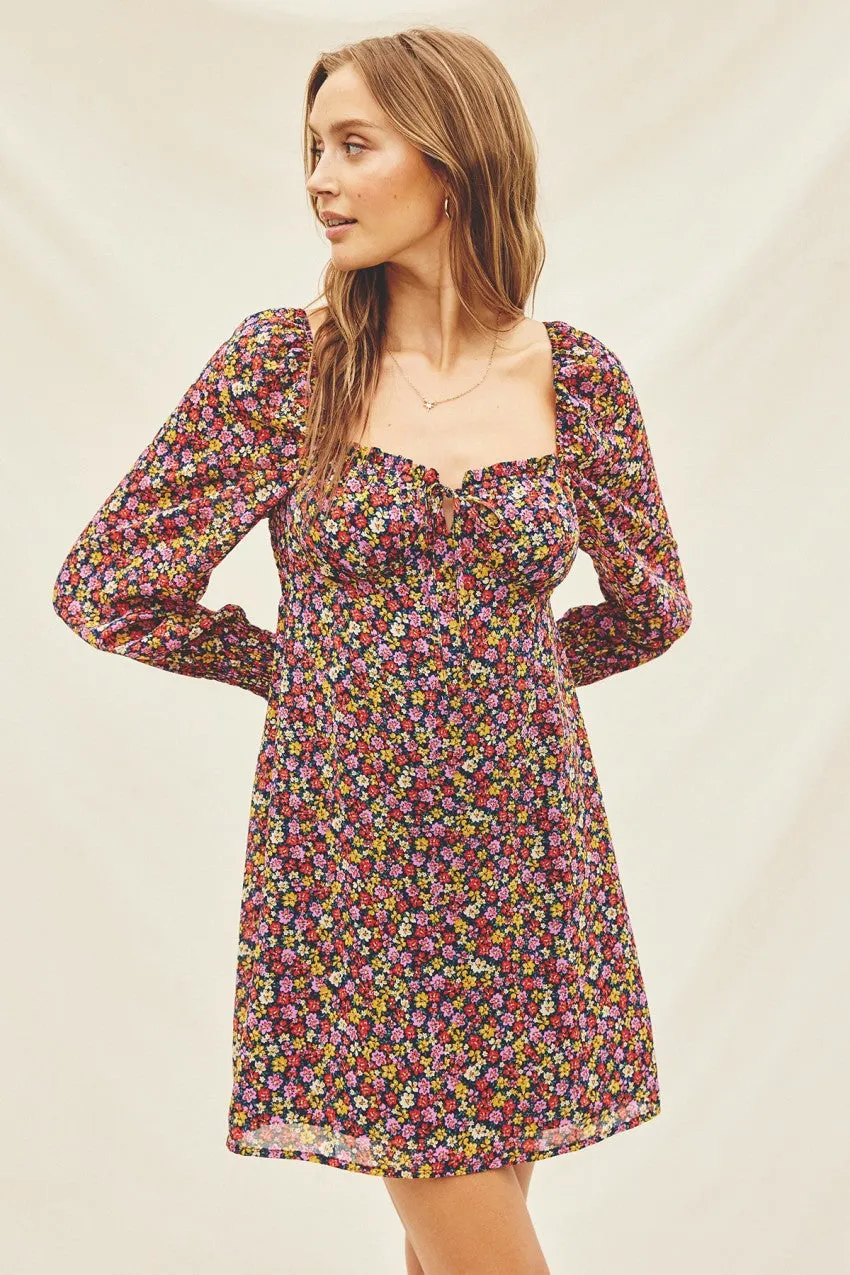 Indigo Ditsy Sweetheart Mini Dress sold by Pinkblush product image thumbnail 2