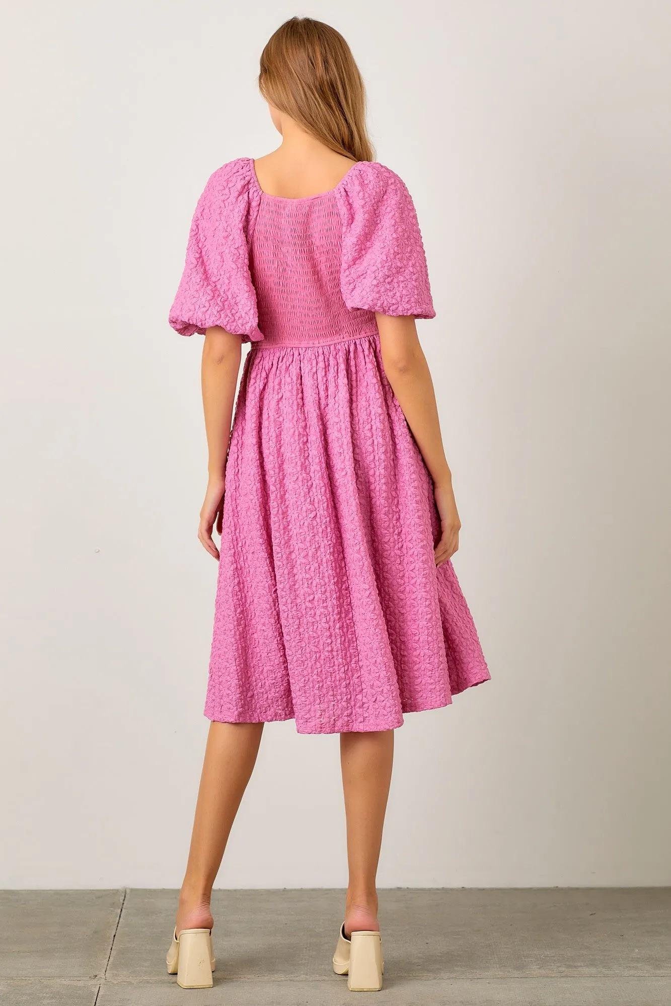 Pink Floral Jacquard Midi Dress sold by Pinkblush product image thumbnail 3
