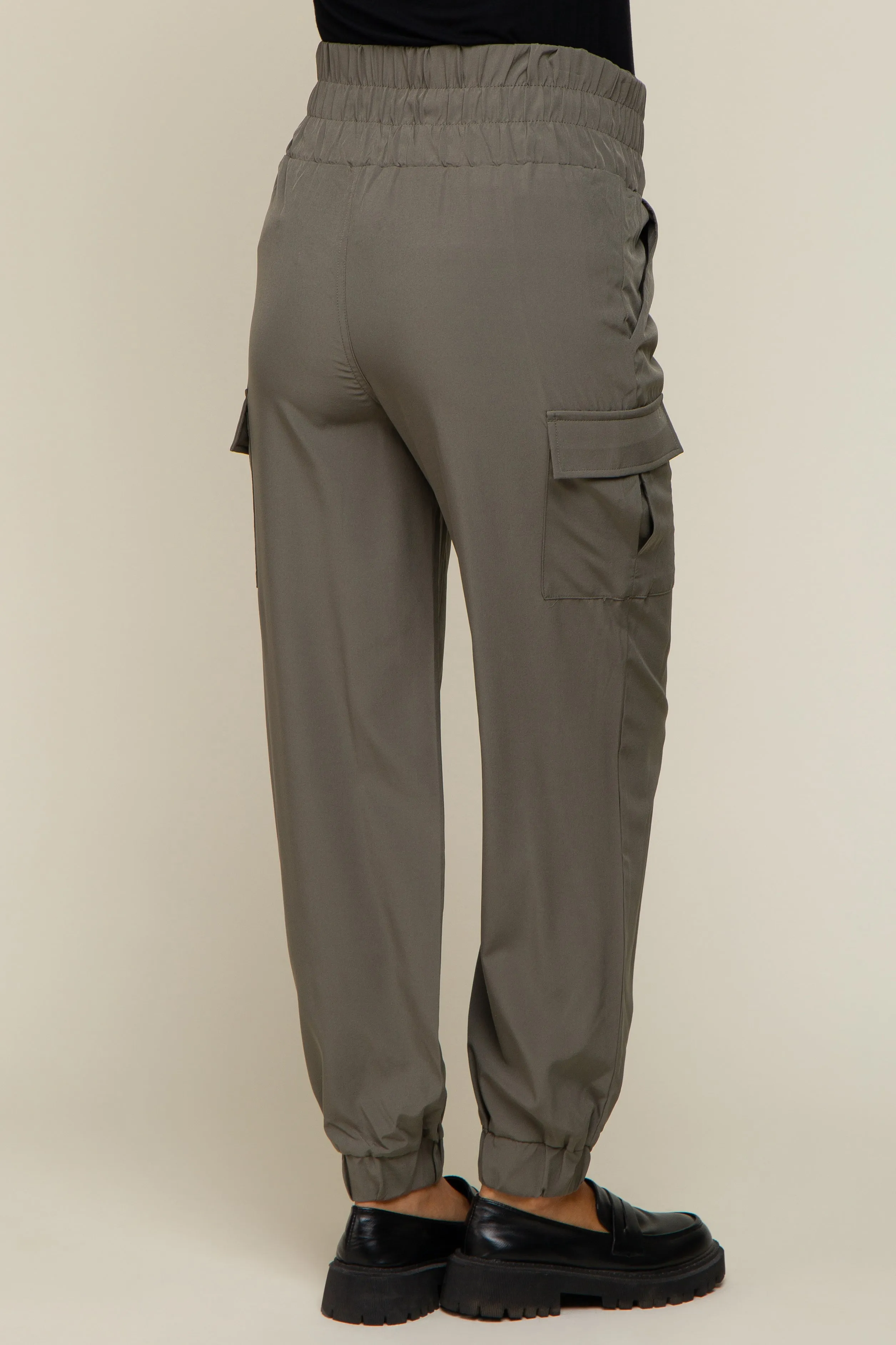 Olive Cargo Pocket Maternity Joggers sold by Pinkblush product image thumbnail 5