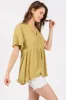 Light Olive Short Sleeve Top sold by Pinkblush