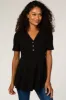 PinkBlush Black Ribbed Button Accent Maternity Blouse sold by Pinkblush