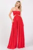 Red Smocked Drawstring Halter Side Cutout Maternity Jumpsuit sold by Pinkblush