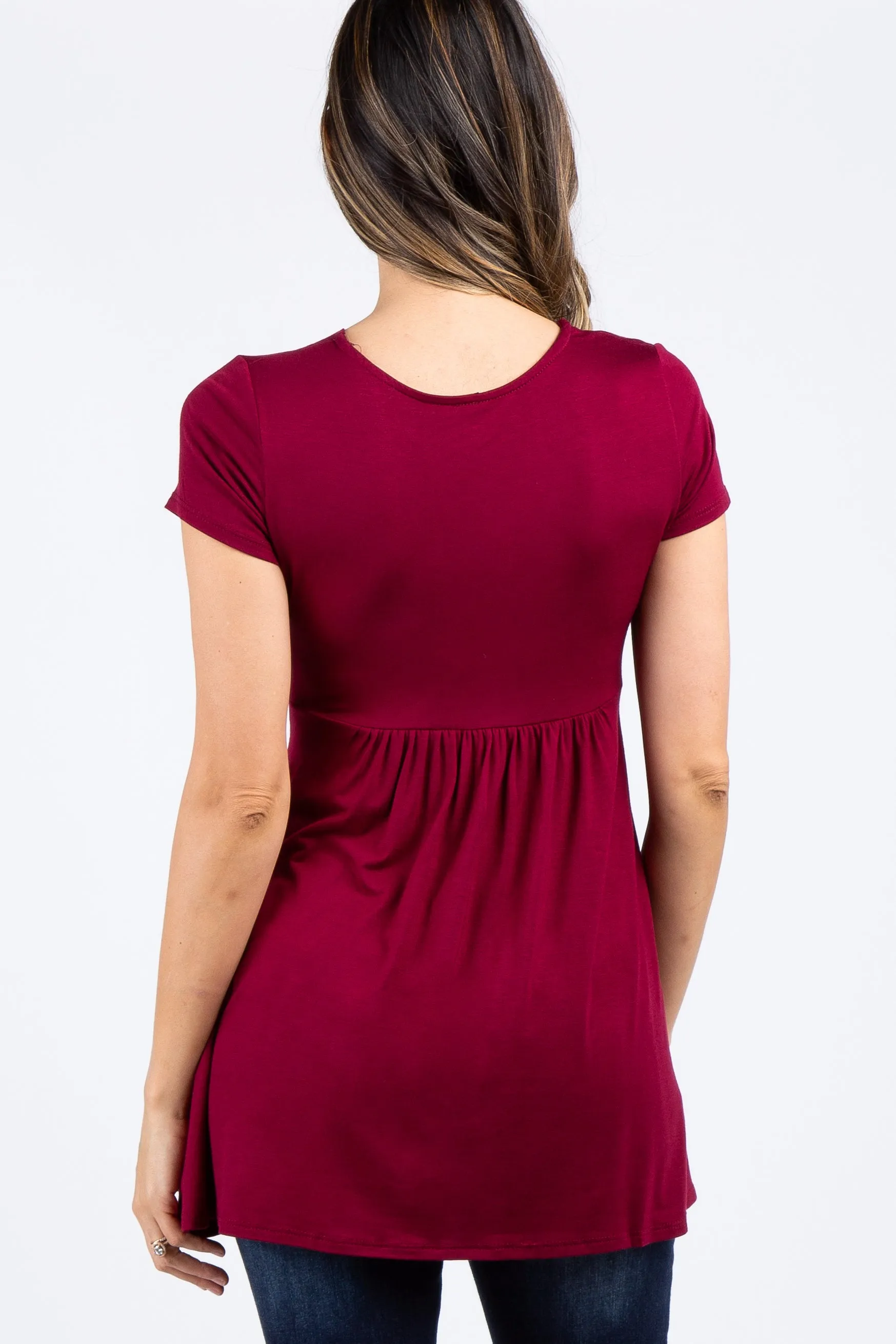 PinkBlush Burgundy Draped Front Nursing Top sold by Pinkblush product image thumbnail 3