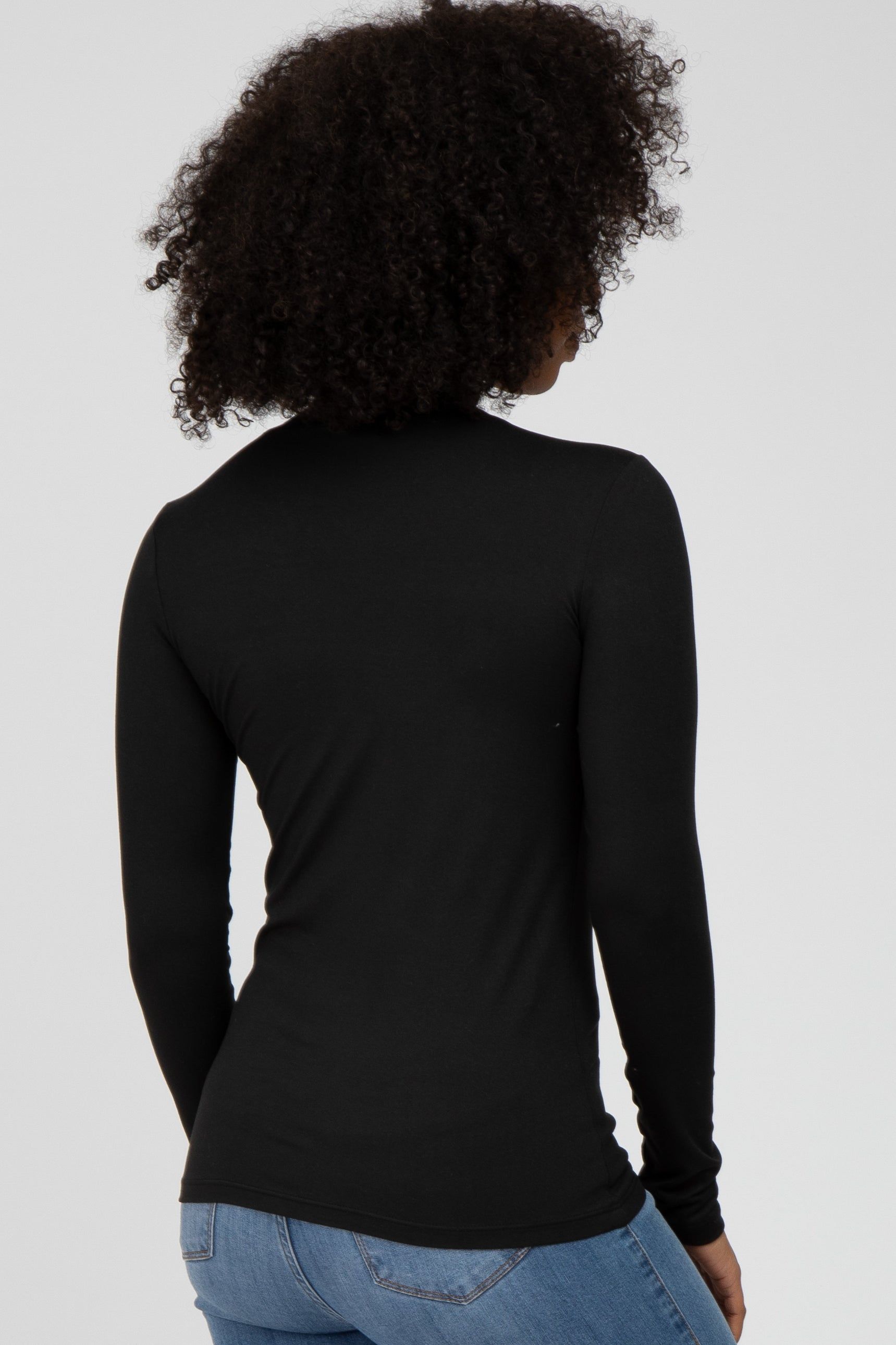 Black Long Sleeve Basic Top sold by Pinkblush product image thumbnail 4