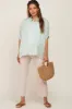Mint Green Gingham Button Up Collared Boxy Maternity Top sold by Pinkblush