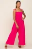 Fuchsia Sleeveless Cropped Jumpsuit sold by Pinkblush