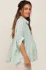 Mint Green Gingham Button Up Collared Boxy Maternity Top sold by Pinkblush