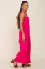 Fuchsia Sleeveless Cropped Jumpsuit sold by Pinkblush