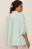 Mint Green Gingham Button Up Collared Boxy Maternity Top sold by Pinkblush