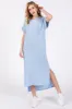 Light Blue Ribbed Short Sleeve Maternity Midi Dress sold by Pinkblush