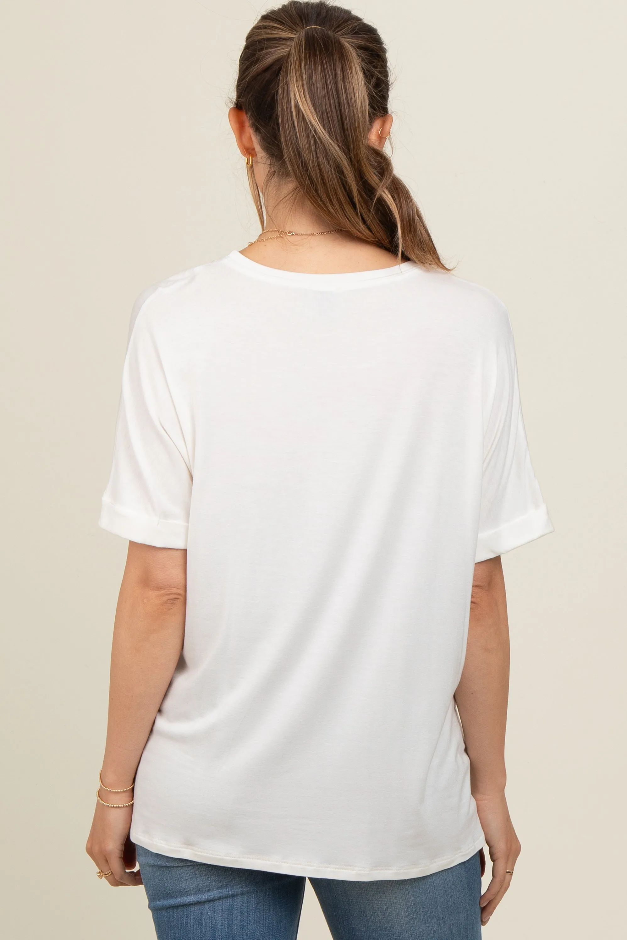 White Relaxed Fit Maternity T-Shirt sold by Pinkblush product image thumbnail 3