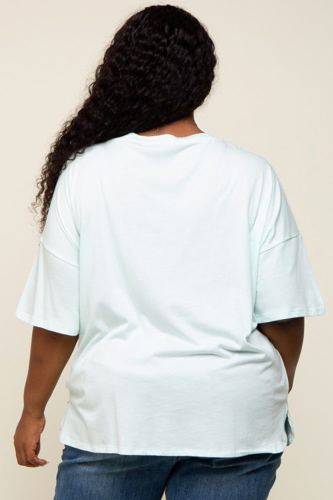Mint Short Sleeve Pocketed Plus Top sold by Pinkblush product image thumbnail 3