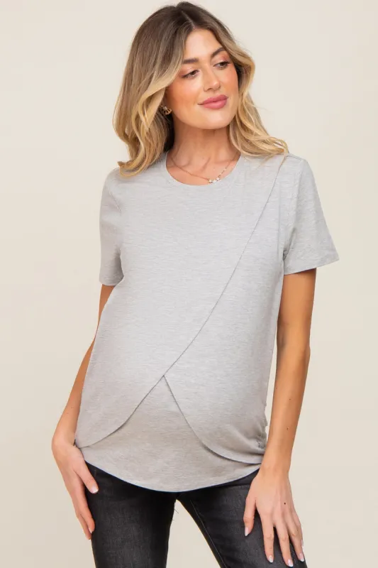 Heather Grey Bravado Designs Short Sleeve Nursing Top sold by Pinkblush