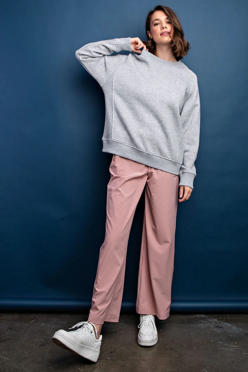 Heather Grey Pullover Terry Crewneck sold by Pinkblush product image thumbnail 4