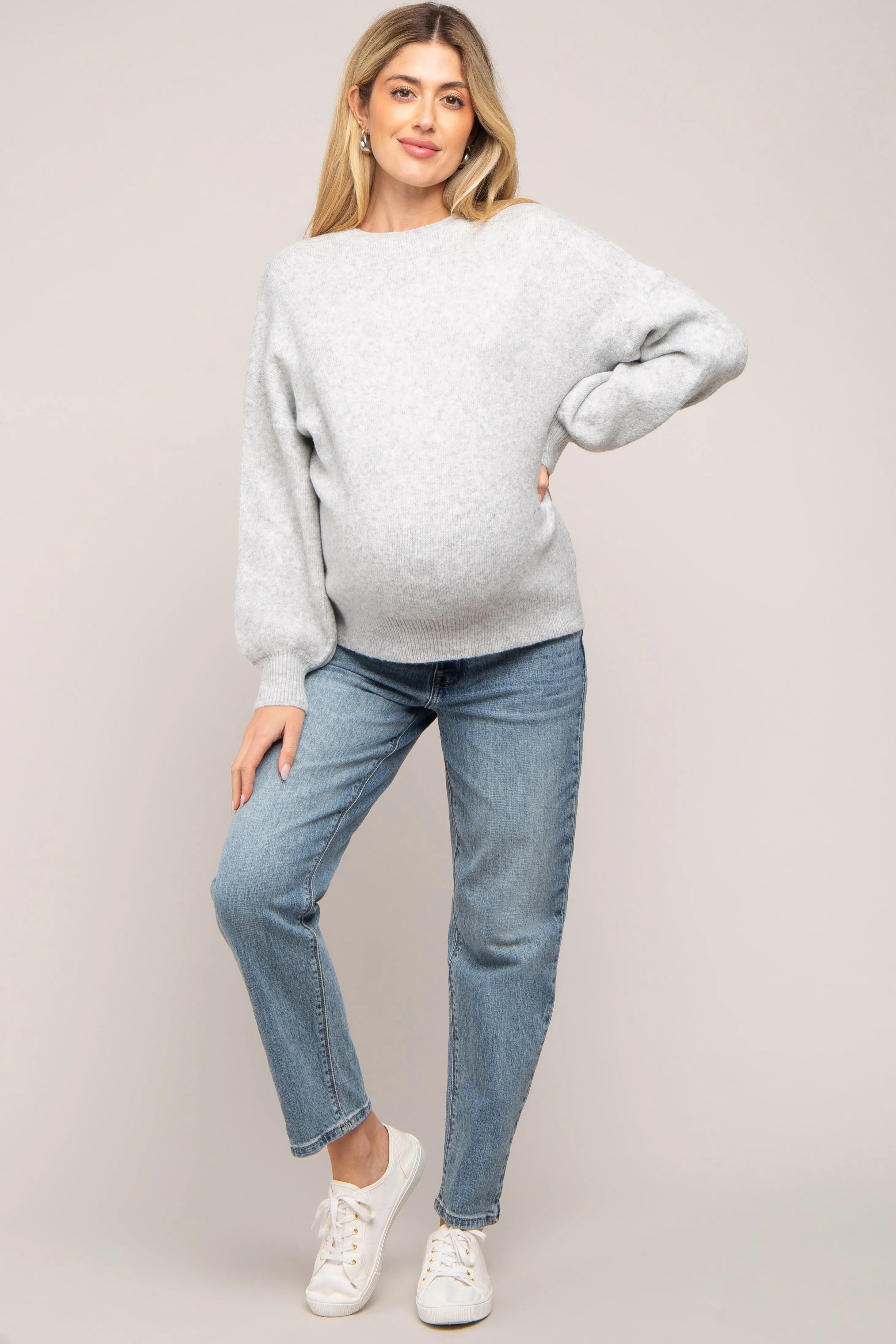 Silver Bubble Sleeve Maternity Sweater sold by Pinkblush product image thumbnail 4
