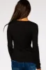 Black Ribbed Button Front Top sold by Pinkblush