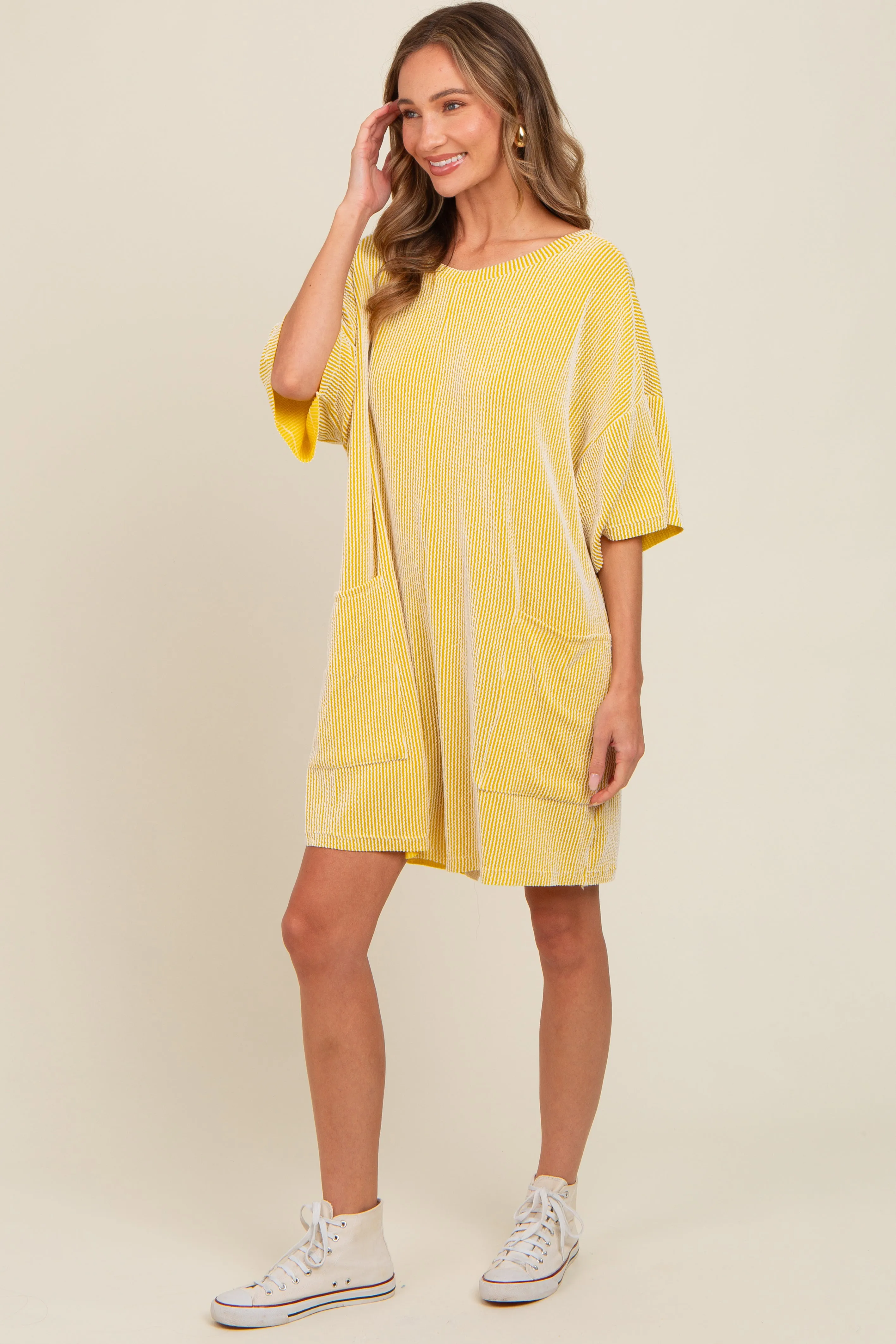 Lime Ribbed V-Back Romper sold by Pinkblush product image thumbnail 2