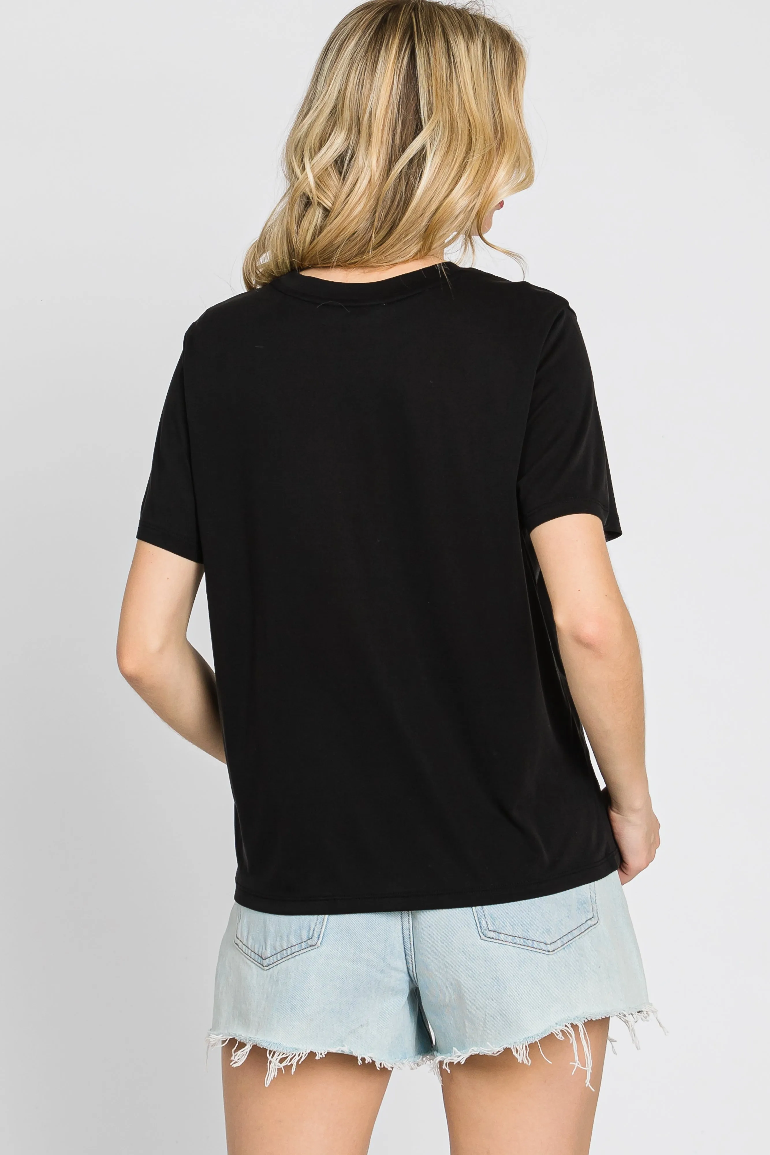 Black Basic Cropped T-Shirt sold by Pinkblush product image thumbnail 3