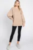 Beige Soft Knit Fleece Lined Sweatshirt sold by Pinkblush