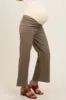 Olive Wide Leg Cropped Maternity Pants sold by Pinkblush