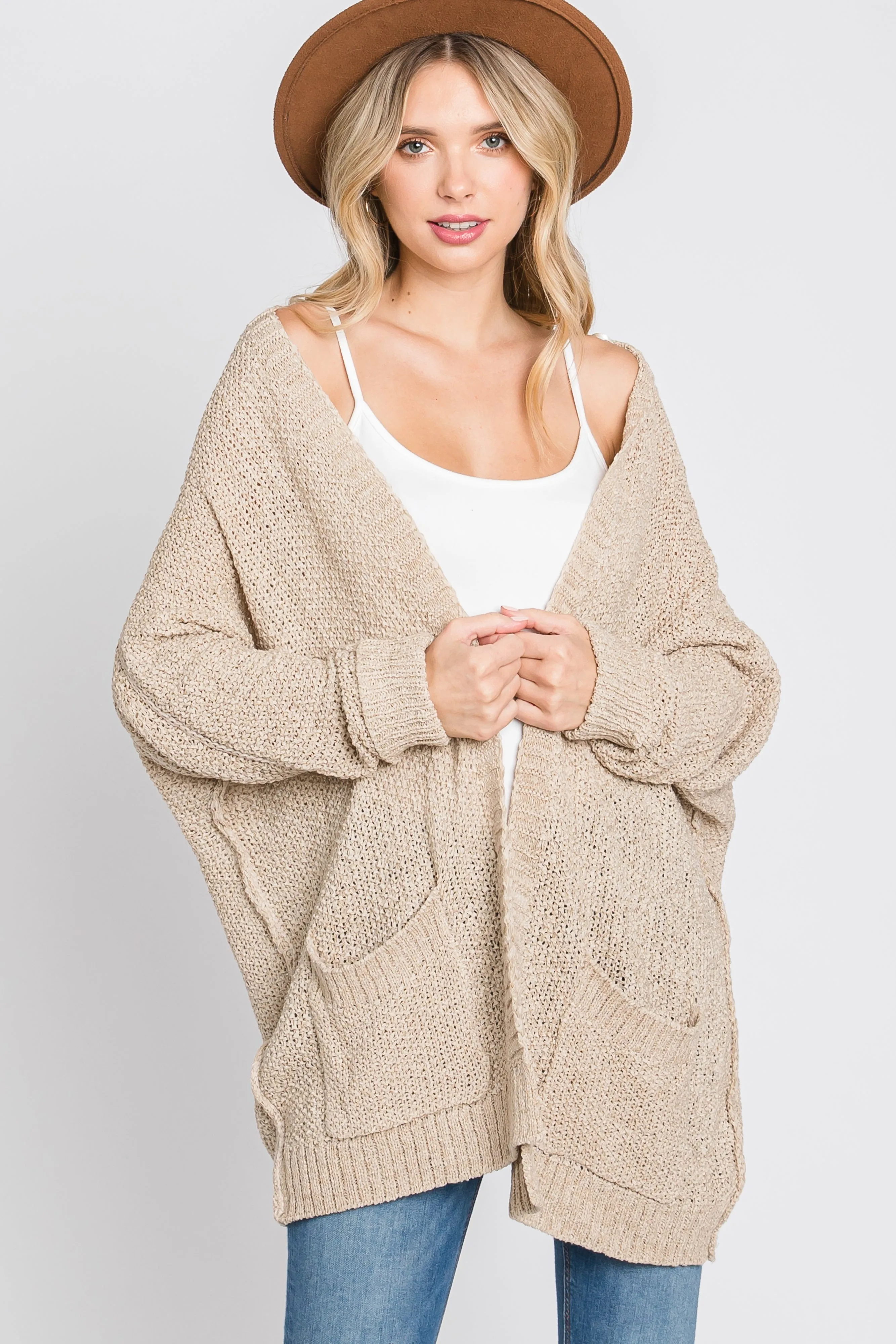 Beige Cuff Sleeve Maternity Cardigan sold by Pinkblush product image thumbnail 5
