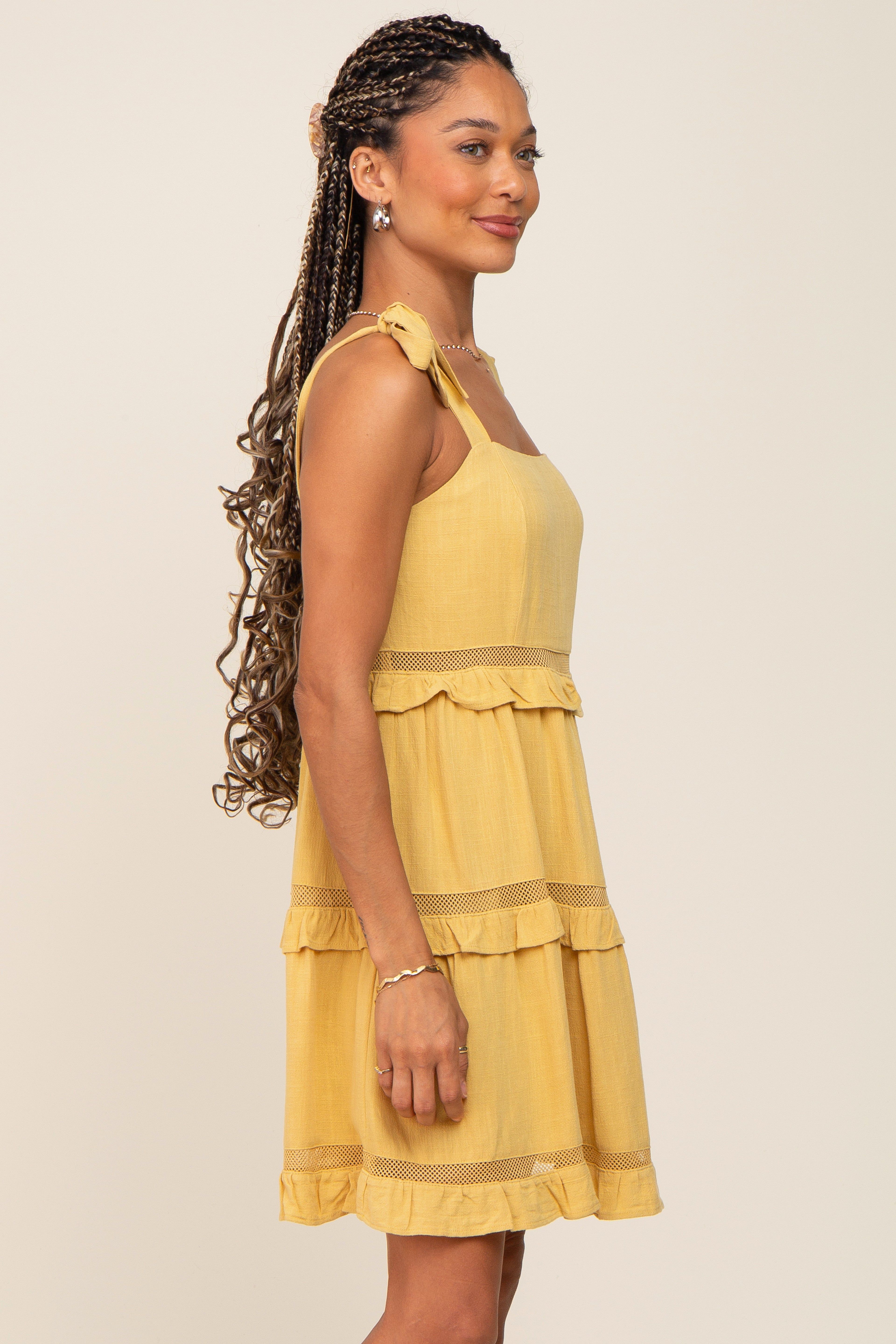 Yellow Sleeveless Tiered Dress sold by Pinkblush product image thumbnail 2