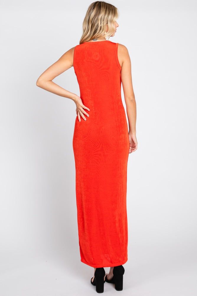 Orange Side Slit Midi Dress sold by Pinkblush product image thumbnail 3