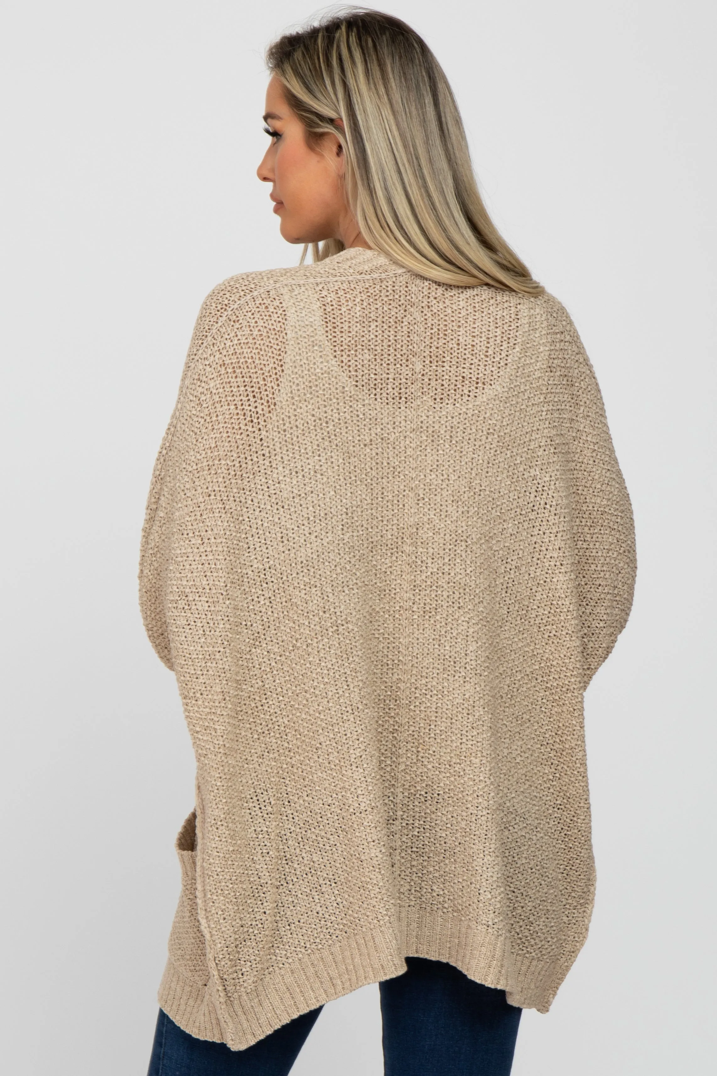 Beige Cuff Sleeve Maternity Cardigan sold by Pinkblush product image thumbnail 3