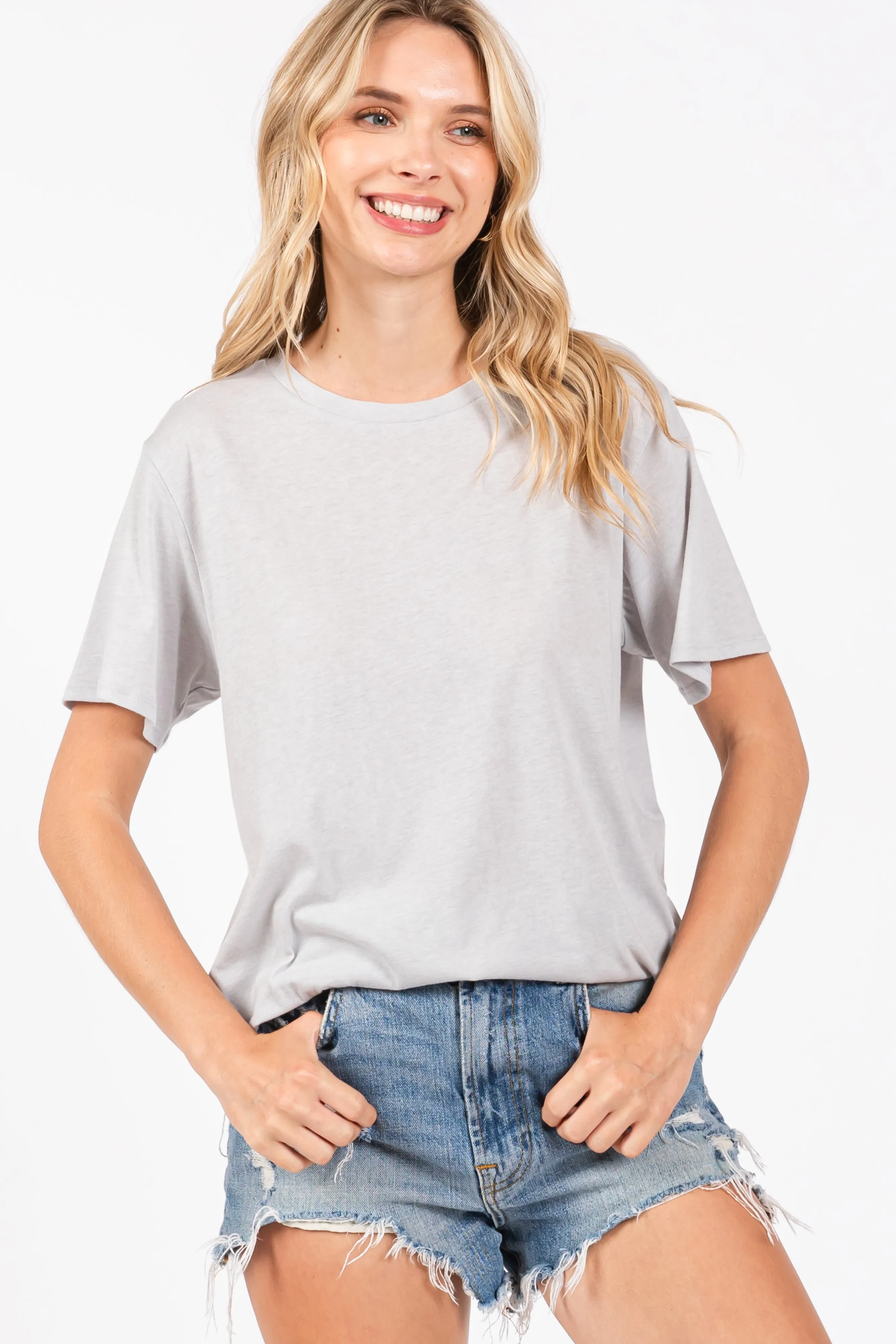Heather Grey Basic Maternity Tee sold by Pinkblush product image thumbnail 5