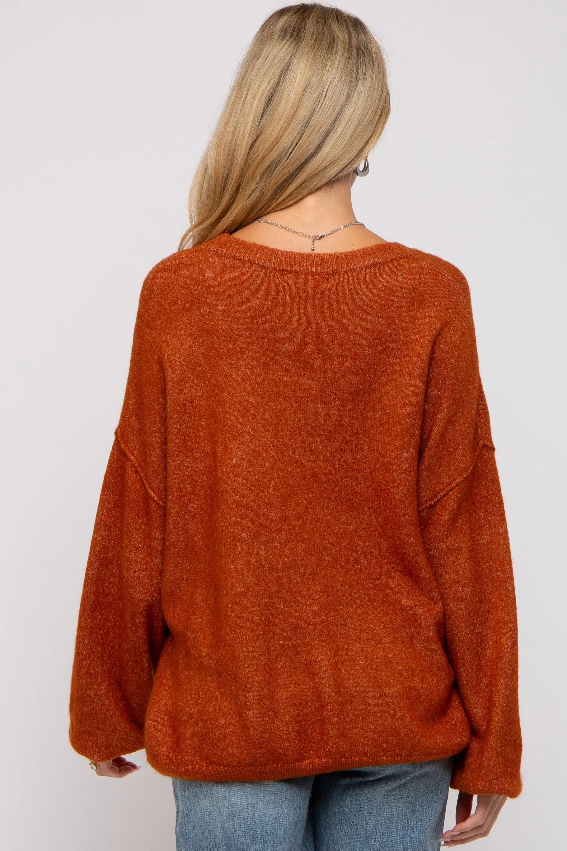 Camel Basic Drop Shoulder Maternity Sweater sold by Pinkblush product image thumbnail 3