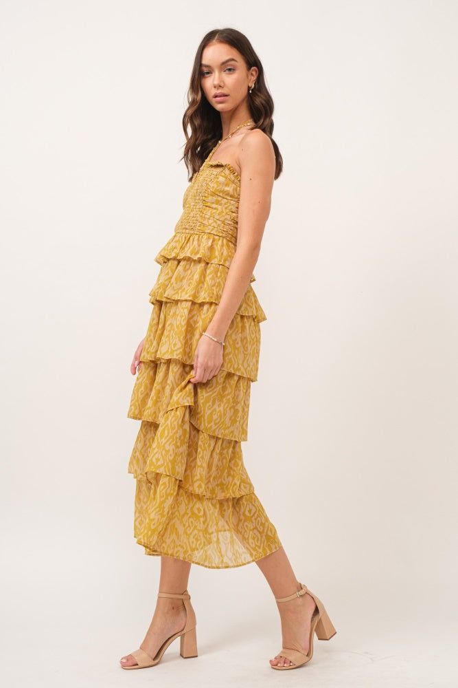 Lime Ruffle Maxi Dress sold by Pinkblush product image thumbnail 2