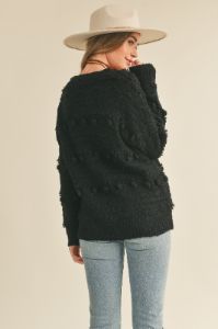 Black Button Down Sweater Cardigan sold by Pinkblush